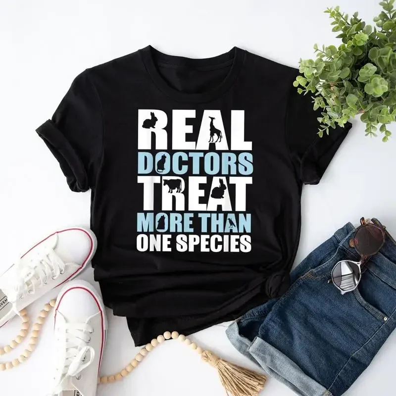 Real Doctor Treat More Than One Species Vet Tech T Shirt