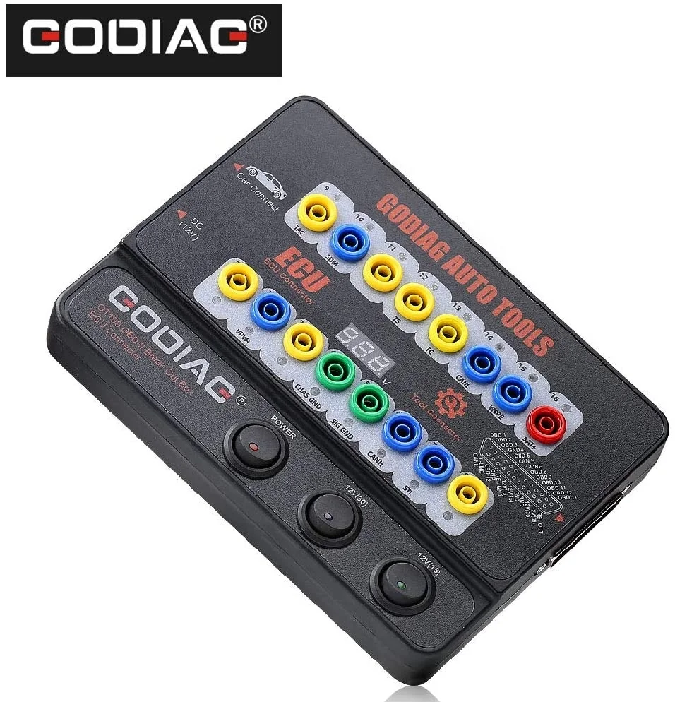 

GODIAG GT100 автомобильный инструмент OBD2 распределительная коробка разъем ECU для обнаружения OBD2 и обслуживания ЭБУ/диагностики/программирования/кодирования
