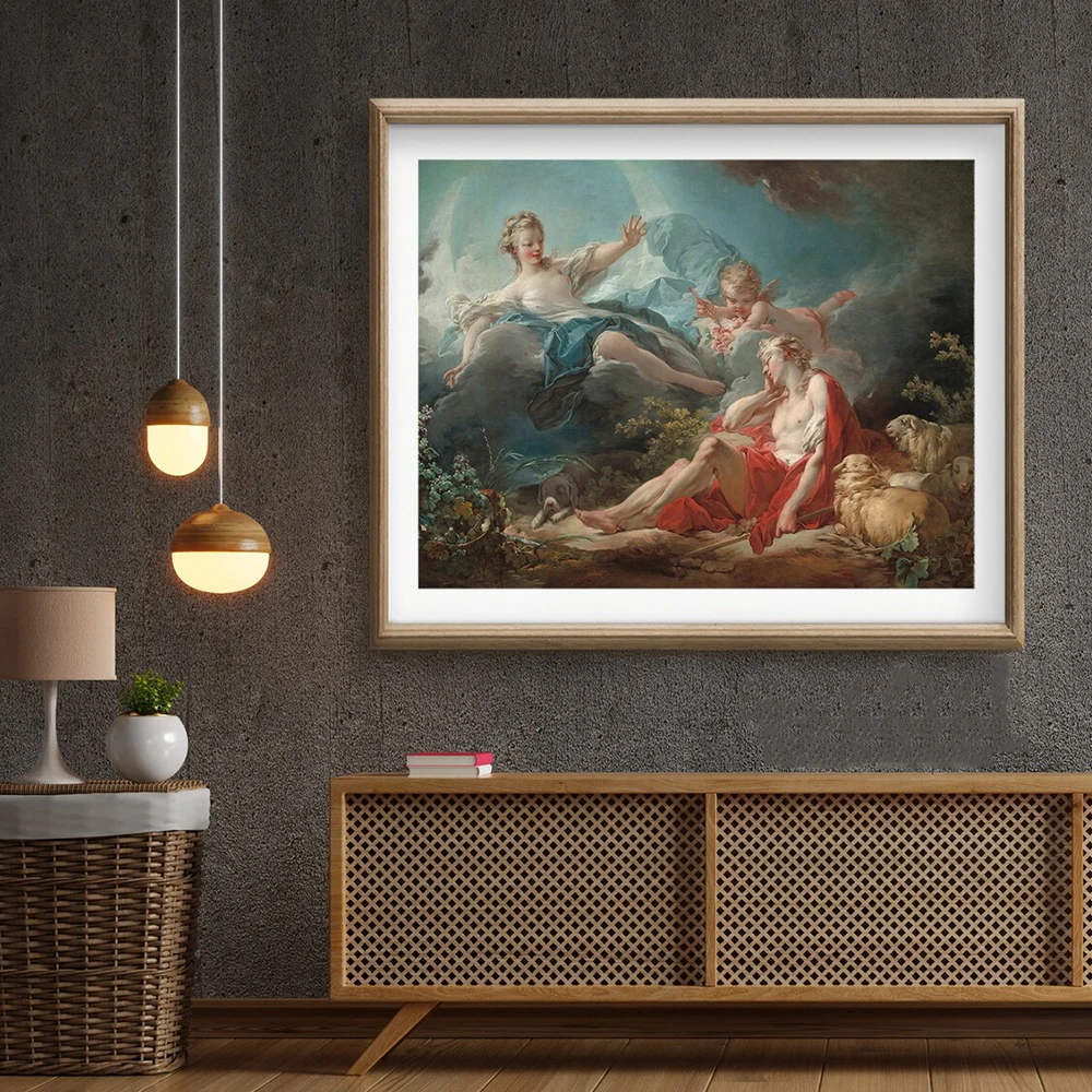 

Endymion Vintage Prints Ancient Greek Mythology Goddess Figure Canvas Paintings Art Posters Living Room Wall Pictures Home Decor