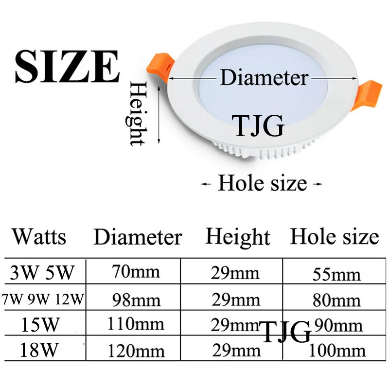 LED Downlight 3W 5W 7W 9W 12W 15W 18W Round Recessed Lamp 220V 230V 240V  Led Bulb Bedroom Kitchen Indoor LED Spot Lighting