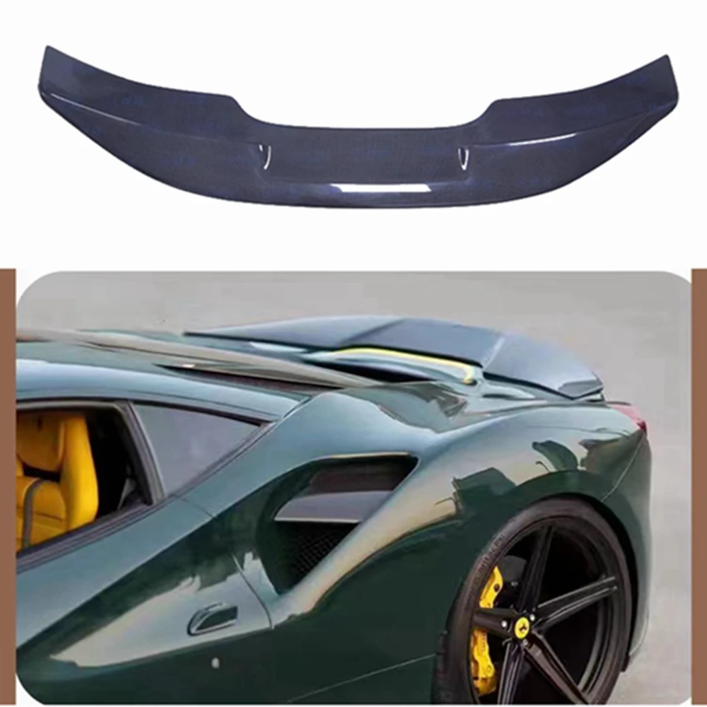 Hot! Spoiler For Ferrari 488 GTB 2015-2022 Real Carbon Fiber Wing Lip Tail Trunk Spoilers Body Kit V Style