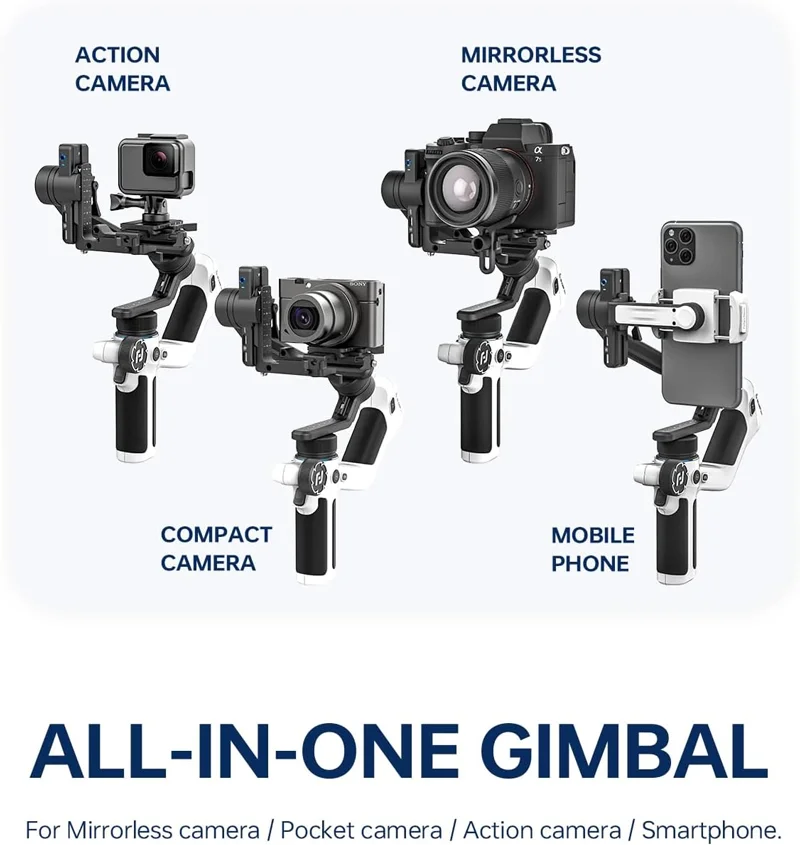 Feiyu SCORP Mini 2 All-IN-ONE Gimbal Estabilizador 3 Eixos Anti-shake Gimbal Estabilizador Gimbal Portátil para