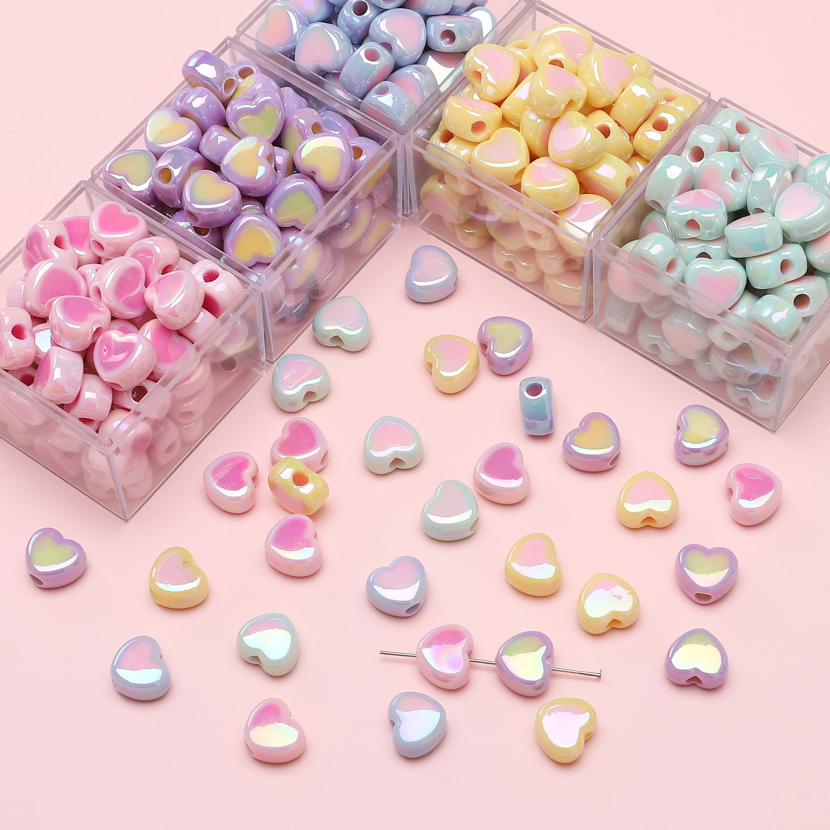 15x13mm 5pcs Heart Beads Acryl - огляд і ціна Phone Accessories Beads