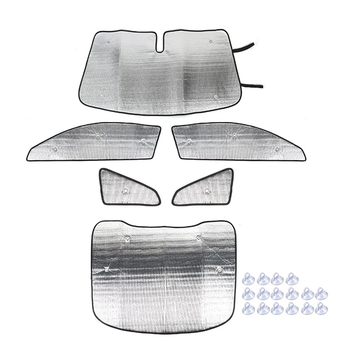 

For Ford Mustang 2015-2023 Car Windshield Sunshade Sun Shade Heat Shield Window Sun Visor Mat Accessories, 6PCS