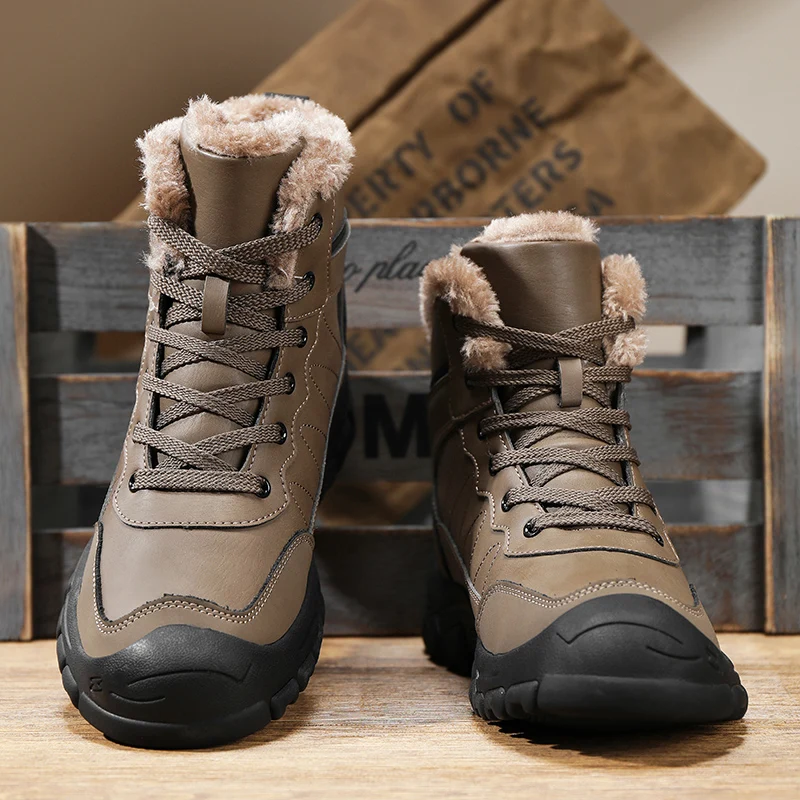 Winter Shoes Men New High Top Sneakers For Men Warmed Snow Sneakers Boots Warmed Hiking Shoes Male