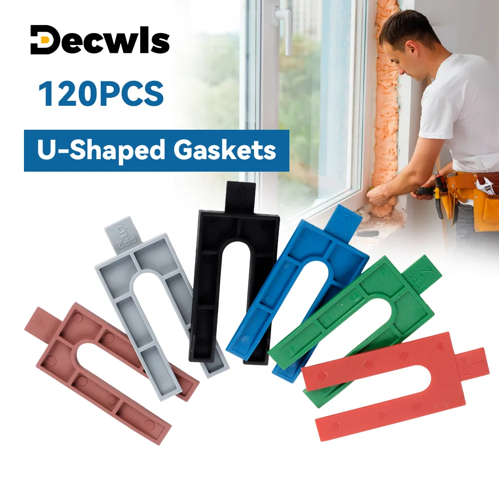 120PCS Reusable U-shape Ceramic Spacers Tile Clips, 1-6mm Thickness, Variety Pack, Durable, For Floors, Carpet Surface Alignment