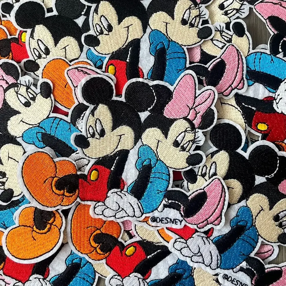 

1/5/10pcs Cartoon Mickey Mouse Minnie Fabric Iron on Adhesive Patch DIY Sew Decor Coat Clothes Jeans Embroidered Applique