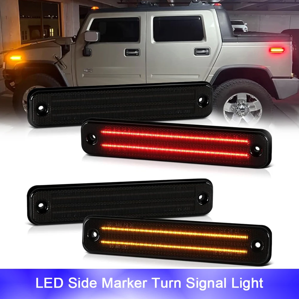 

2x Front Bumper LED Side Marker Turn Signal Lights Canbus For Hummer H2 2003-2009 Car Turn Signal Parking Stop Lamp 15114677