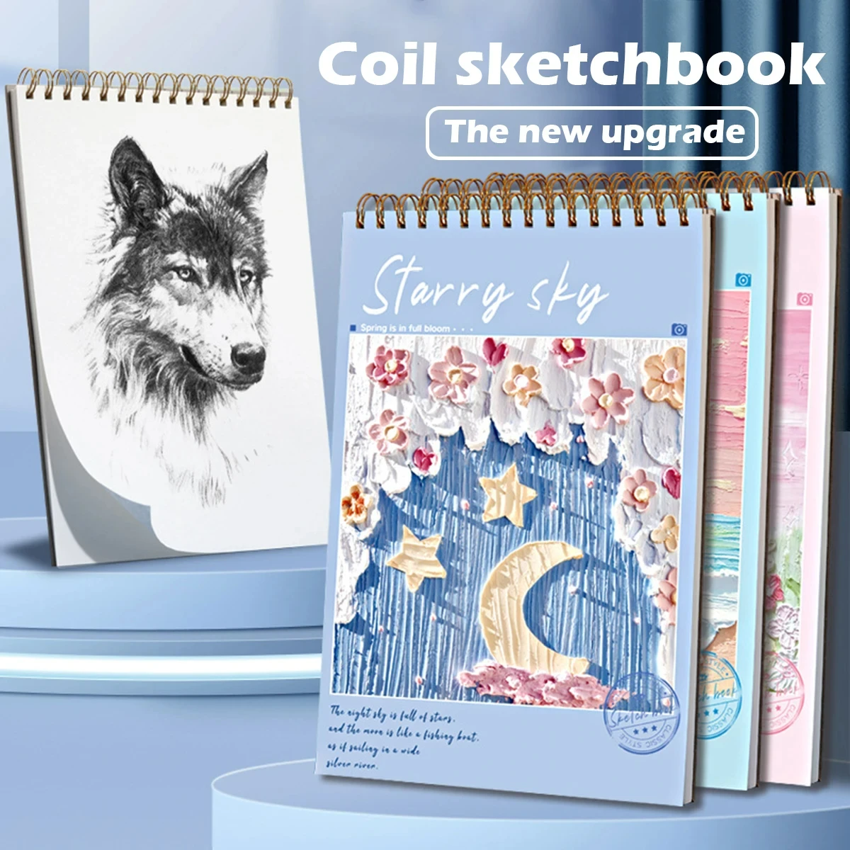 

A4 Sketchbook 60 Sheets Drawing Paper Art Book for Artist Watercolor Oil Painting Stationery Students School Supplies