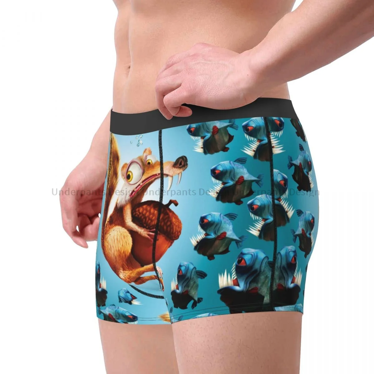 Scared Ice Age Manfred Animated Film Underpants Breathbale Panties Men\'s Underwear Sexy Shorts Boxer Briefs