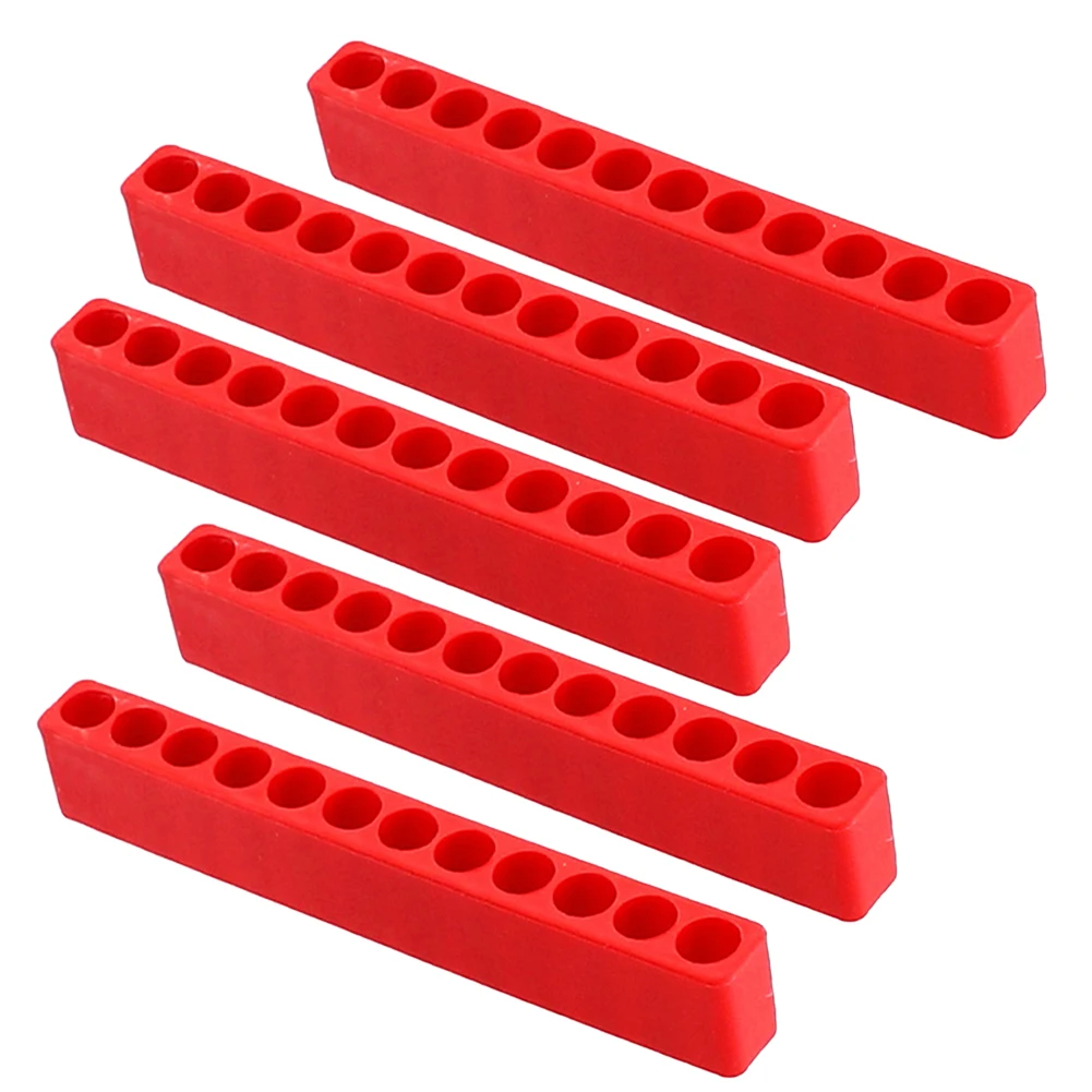 Neat and Tidy Screwdriver Storage Plastic Bit Holder with 12 Holes 5pcs Organizer for Hex Shank Screwdrivers and Drill Bits