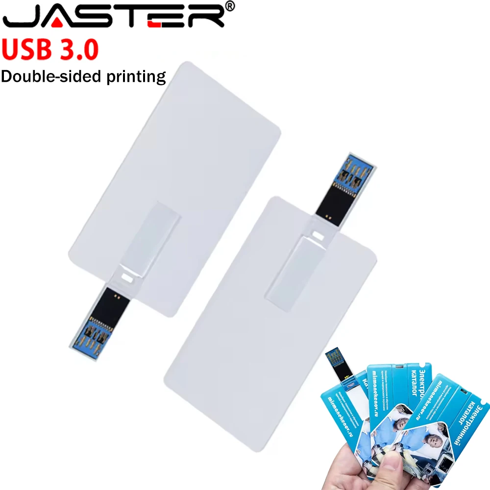 

100% Real Capacity USB 3.0 Flash Drive128GB Free Double-Sided Printing Logo Credit Card Memory Stick Plastic Pen Drive Wedding