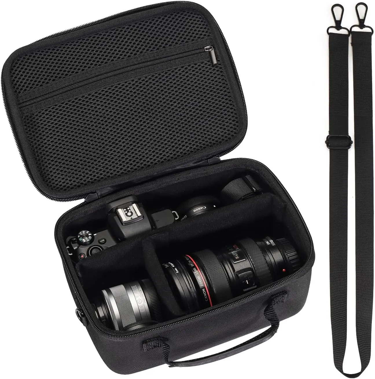 حافظة كاميرا مقاومة للماء لكاميرات Canon EOS Rebel T7/T100/R100/R7/R6/R5/R5 Mark II، Nikon/Sony/Fujifilm DSLR مع حزام كتف #1