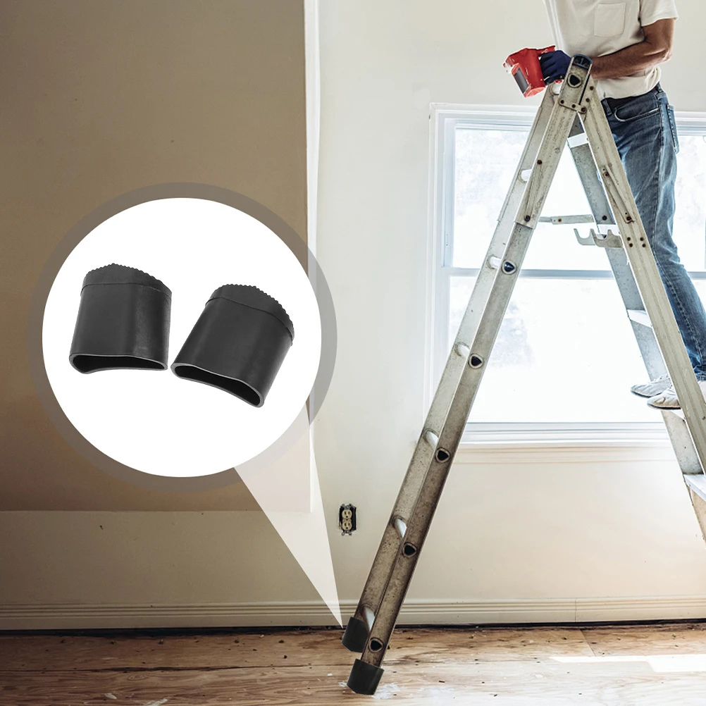 

2Pcs Ladder Foot Mats Non Slip Silicone Covers Durable Protective Caps for Extension Step Ladder Safety Rubber End Caps