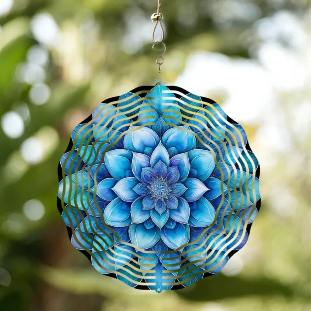 CIFBUY Wind Chime Mandala Flower 360 Degree Rotating Hook Art Dynamic Lively Outdoor Garden Yard Decor Hanging Ornament
