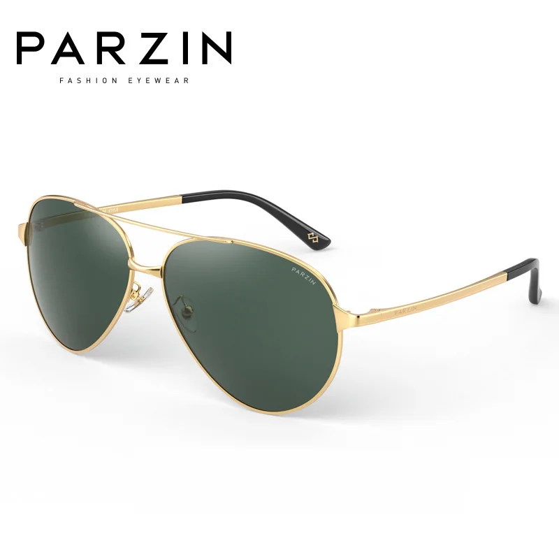 PARZIN Pilot Sunglasses for Men Square Polarized TAC Lens - UV 400 Protection with Accessories Driving Outdoor