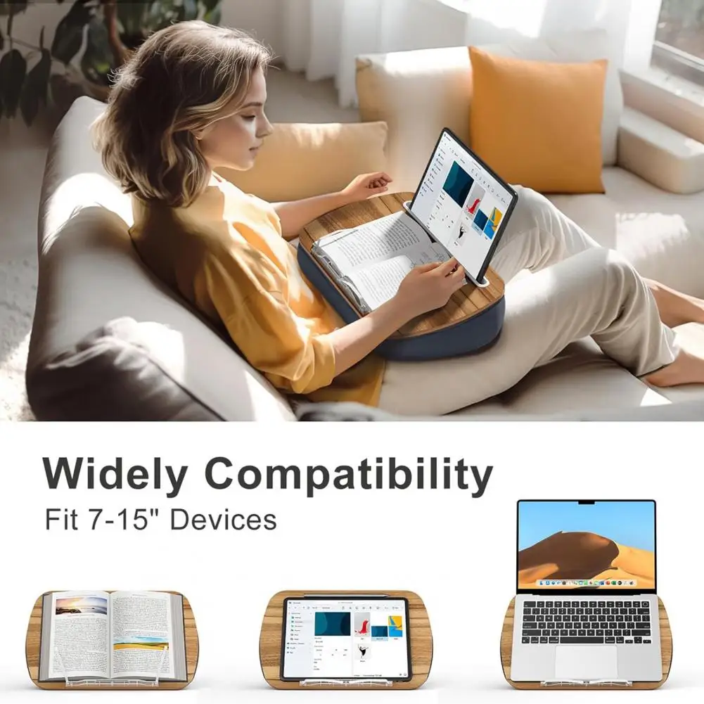 Bett-Leseständer, verstellbarer Lesekissenhalter aus Holz für Freisprech-Laptops, Desktop-Ständer, Lazy Pillow Support Frame