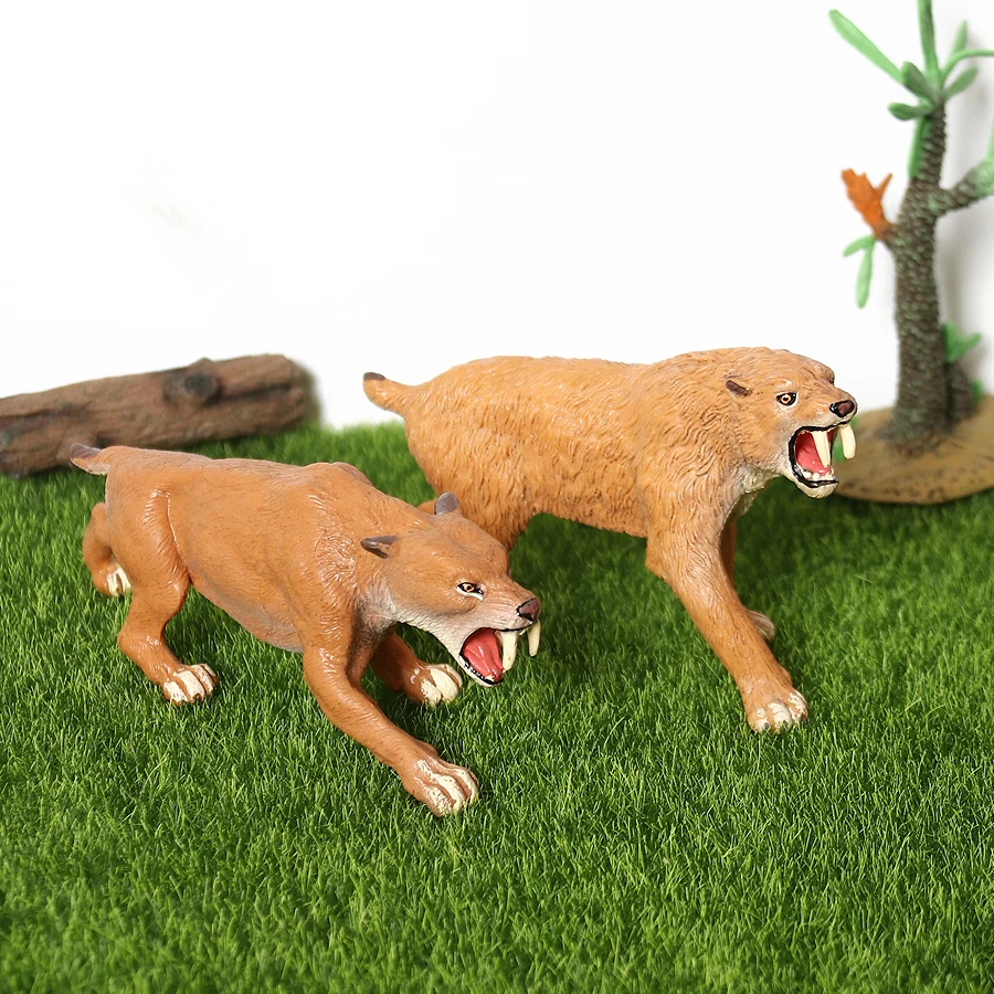 Realistisches prähistorisches Tier Smilodon Mammuthus Lisowicia Wolliges Nashorn Mammut Figur Savage Modell Figur Lernspielzeug