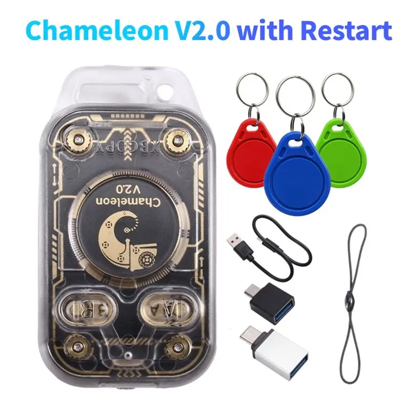 [NEW A09R!】 Chameleon Ultra V2.0 RFID Smart Chip Reader Emulator+ 3XUID Keychain NFC Duplicator 125K 13.56Mhz Card Decoding Func