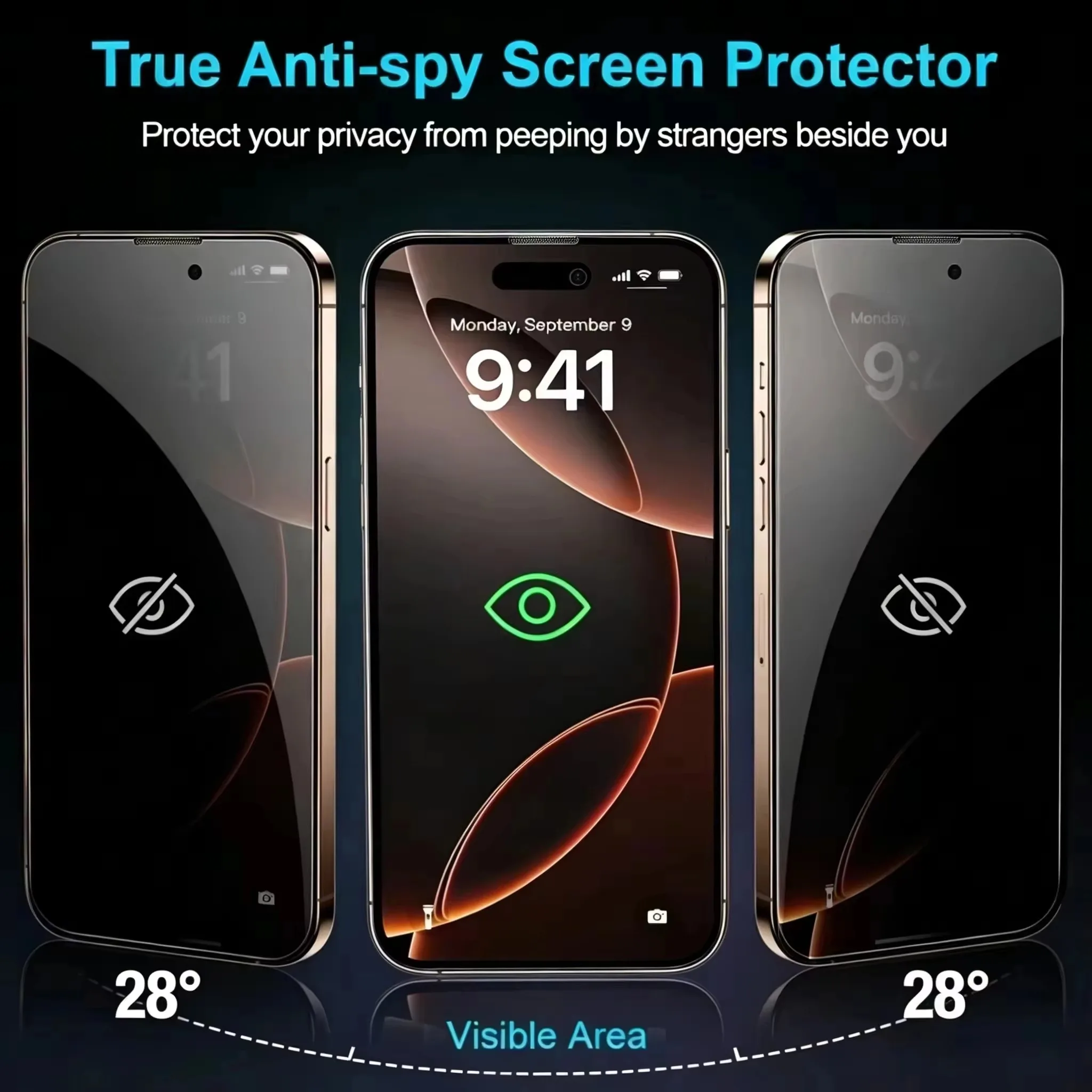 1-4PCS Privacy Dust Free Easy Instal Screen Protector For iPhone 17 Pro Max 18 16 11 13 15 14 12 Plus Anti Spy Tempered Glass