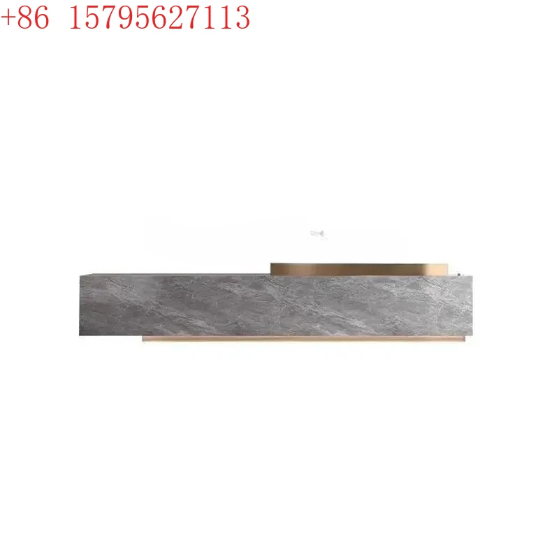

02 Customized high-end slate company Hotel lobby front desk Sales department Marble reception desk Coffee shop checkout page