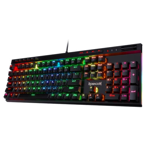 Redragon K580 VATA RGB 104 teclas LED USB retroiluminado mecánico para juegos retroiluminación con cable teclado de ordenador Anti-ghosting con tecla Macro