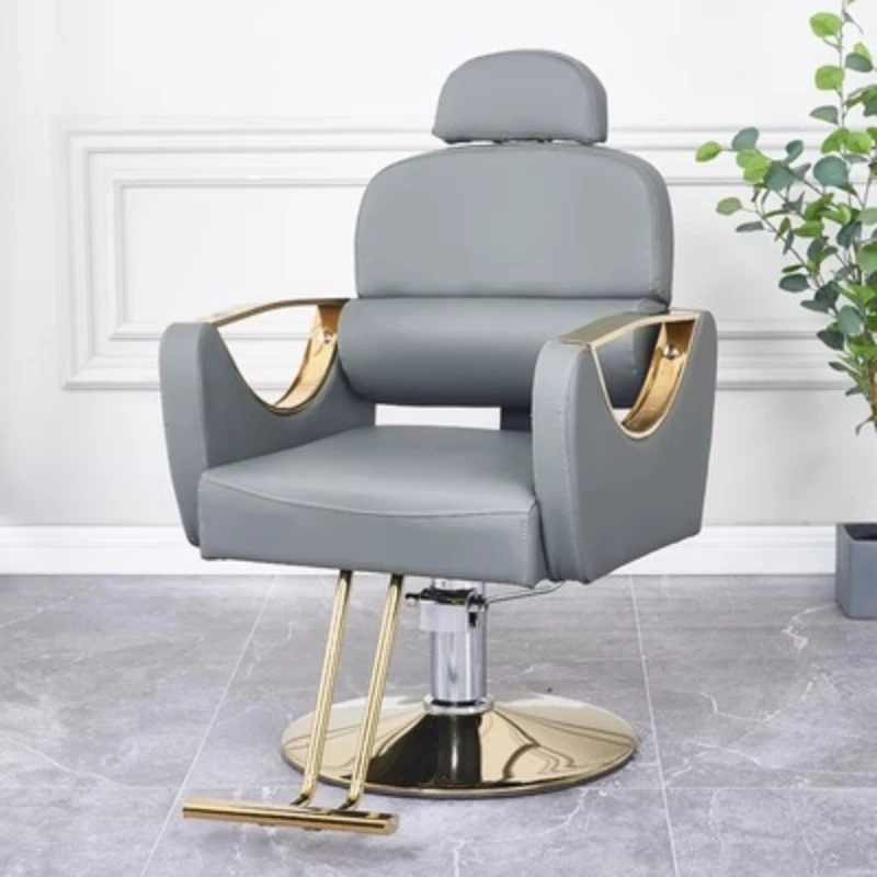 كرسي حلاقة مصفف الشعر كرسي حلاق ذهبي عتيق لقص الرموش دوار Cadeira De Barbeiro أثاث احترافي بدون أثاث برازيلي #3
