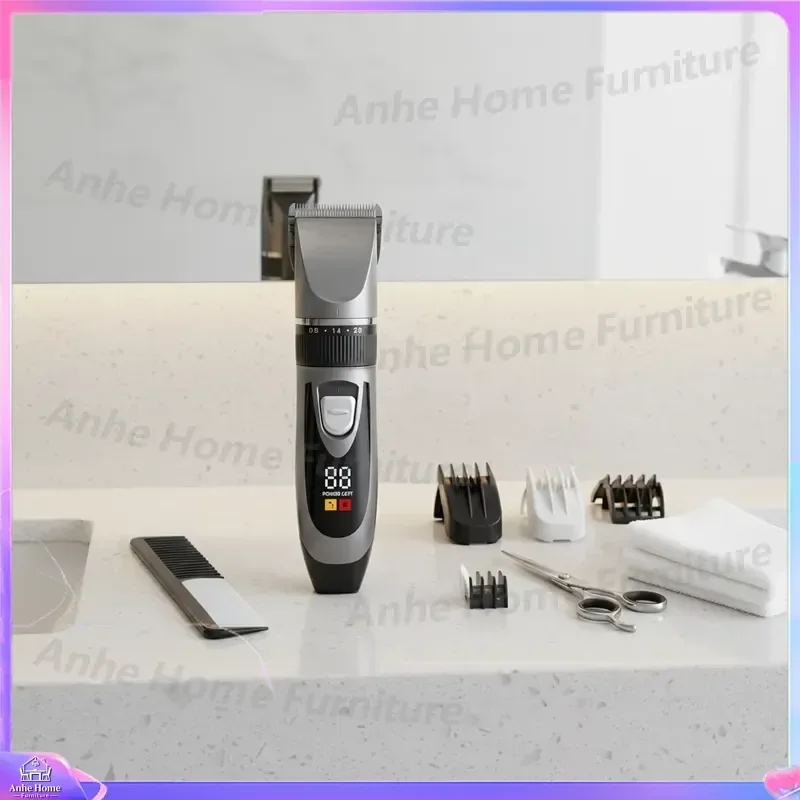 Professional Ceramic Pet Scissors USB Rechargeable 20W IPX7 Waterproof LED Display Safety Dog Cat Grooming Clippers