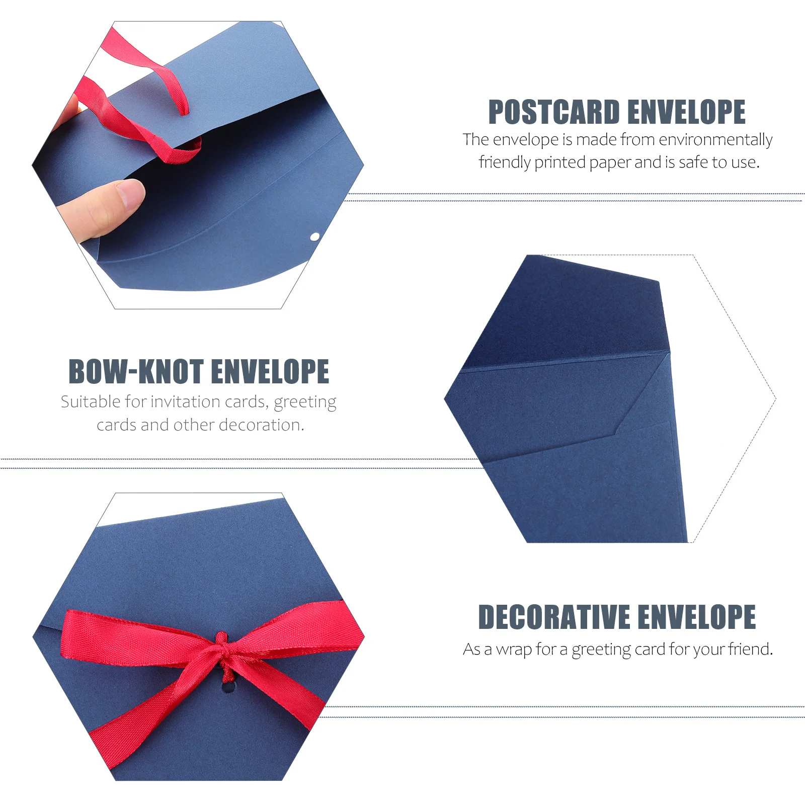 

10Pcs Bow-Knot Postcard Envelope Thickened Paper Envelope for Thank You Cards Greeting Invitation Stationery Paper Envelopes