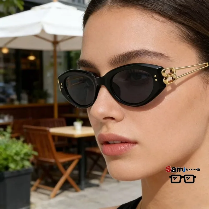 Samjune Trendy Cat Eye Sunglasses  Korean Version Fashionable Sunglasses Protection