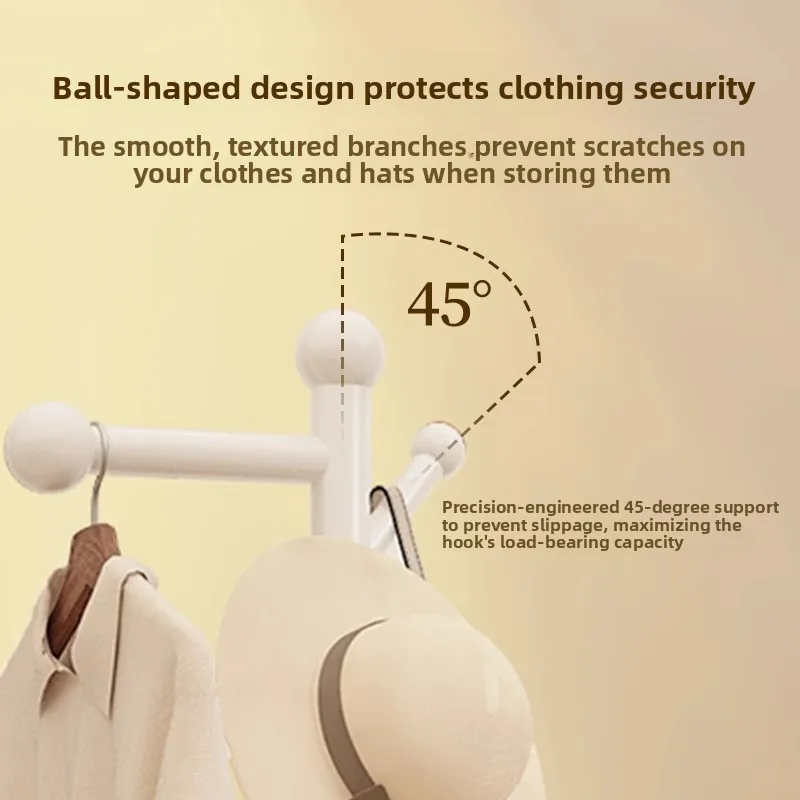 رف معطف من الخشب الصلب لأرضية المنزل، شماعة متعددة الوظائف لغرفة المعيشة، رف ملابس بجانب السرير لغرفة النوم #3