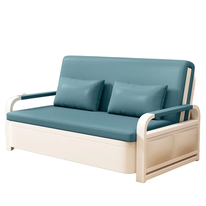 @#2025 Hot Sale Small Household Multifunctional Folding Sofa Bed Dual-Use Modern Dining Bedroom Outdoor Apartment Metal