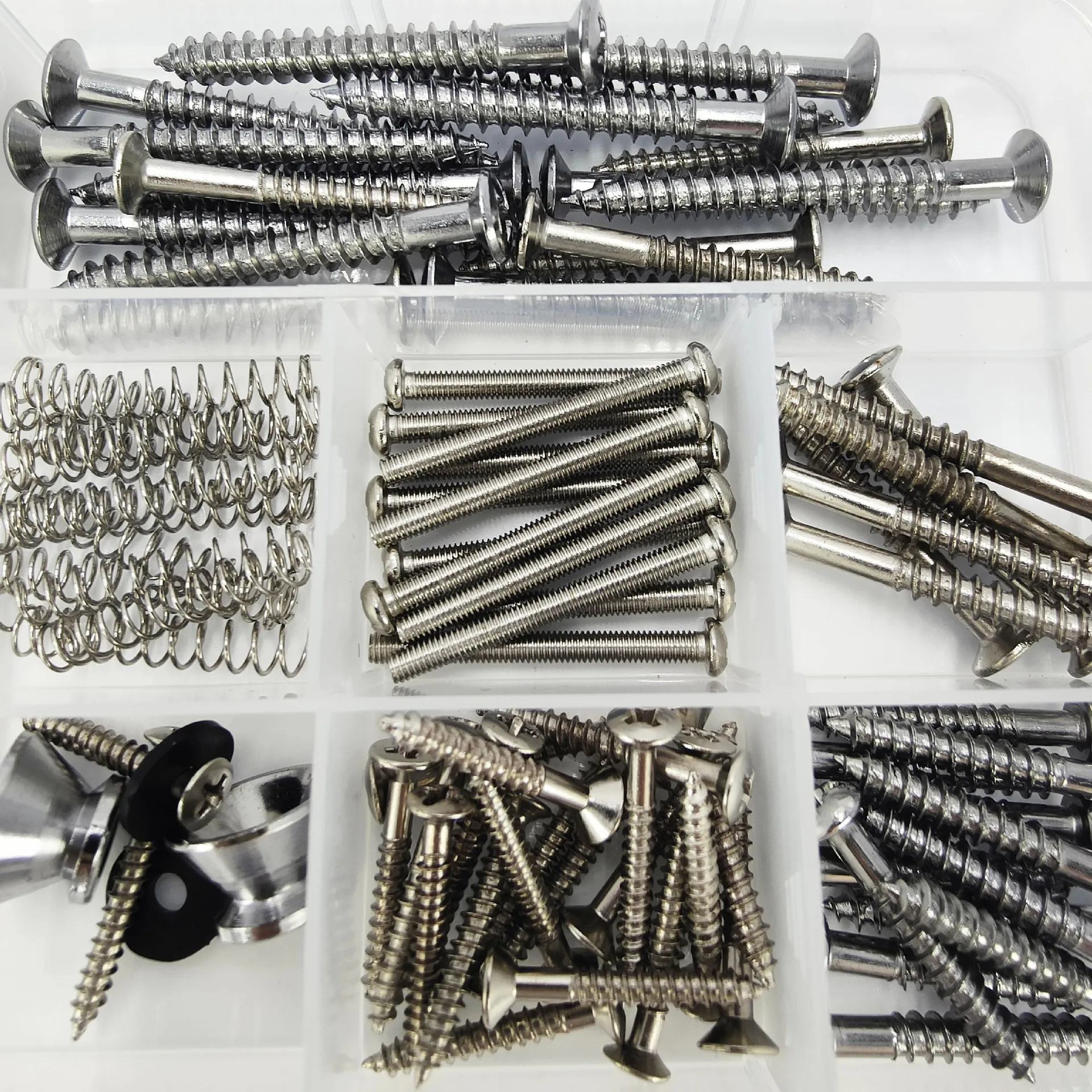 

For Electric/Acoustic Bass Guitar Repair Screw Kit 266 Pieces Storage Case Includes Strap Pins / Screws