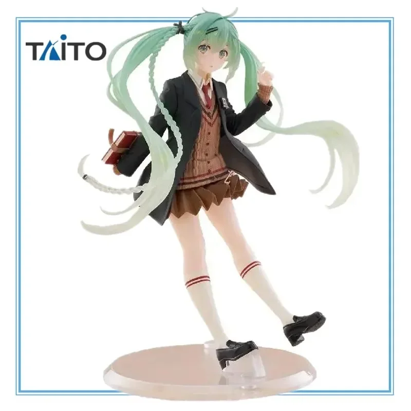 在庫ありオリジナル-taito-初音ミクプレッピー-pvc18-センチメートルアニメキャラクターモデルコレクションデスクトップ装飾おもちゃフェスティバルギフト
