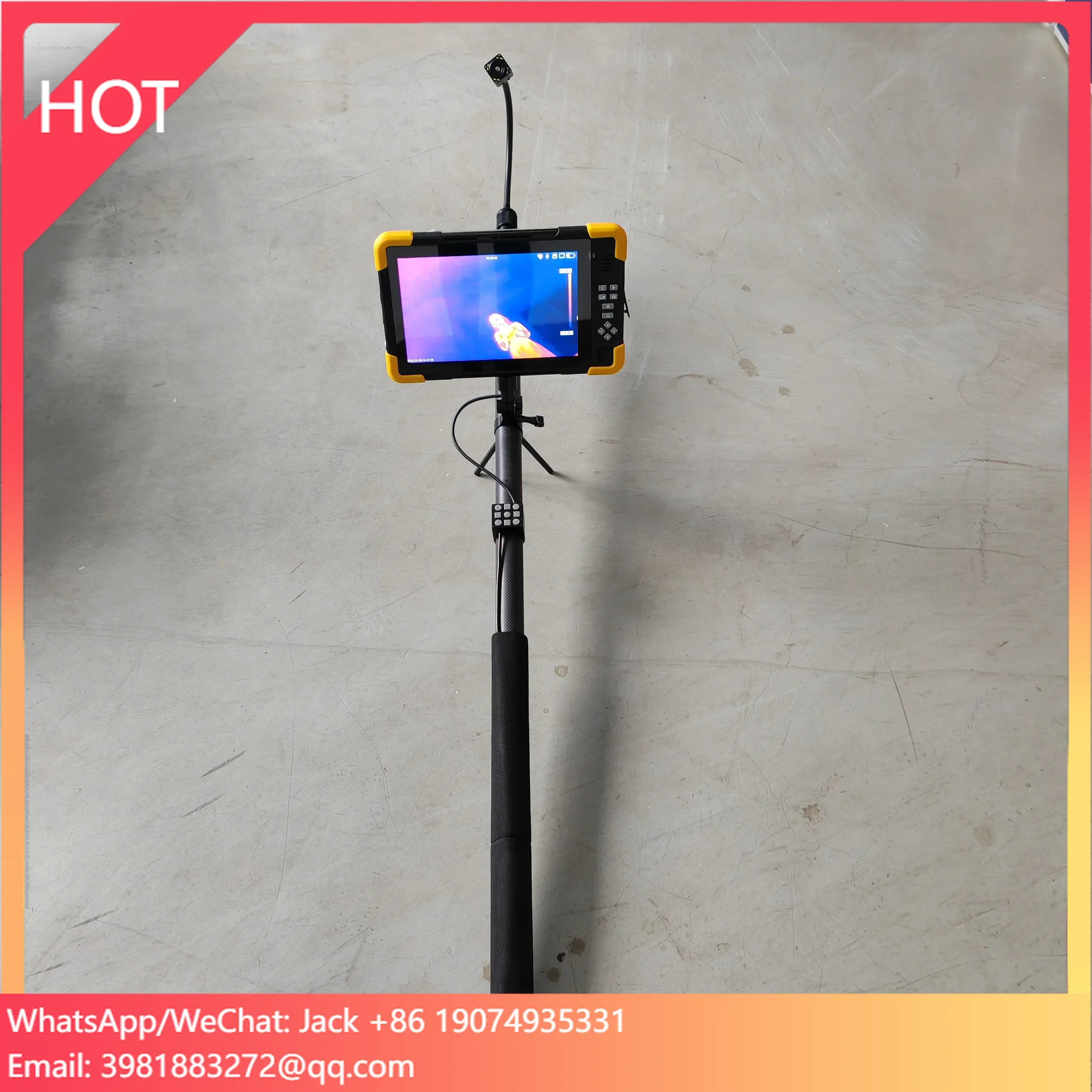 4k 10.1inch Wifi 5m Telescopic Pole Infrared Thermal Imaging Trail Camera With Two-way Communication Earthquake Life Detector