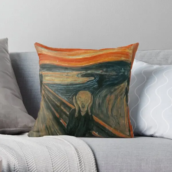 

The Scream By Edvard Munch Printing Throw Pillow Cover Office Fashion Decorative Decor Wedding Pillows not include One Side