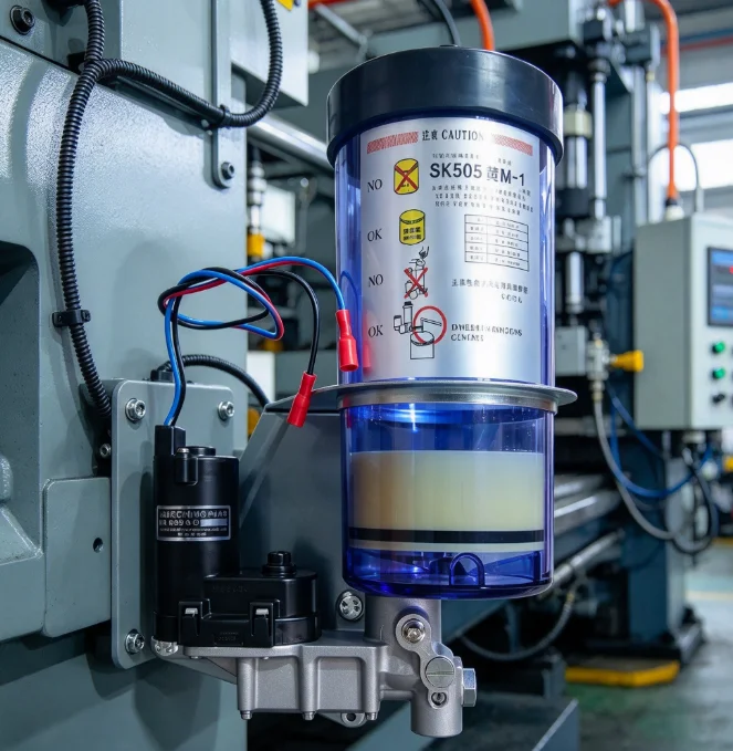 SK505BM-1 Electric Grease Pump 24V Automatic Lubrication System Punch Press Oil Injector Machine Central Lubricator SK-505