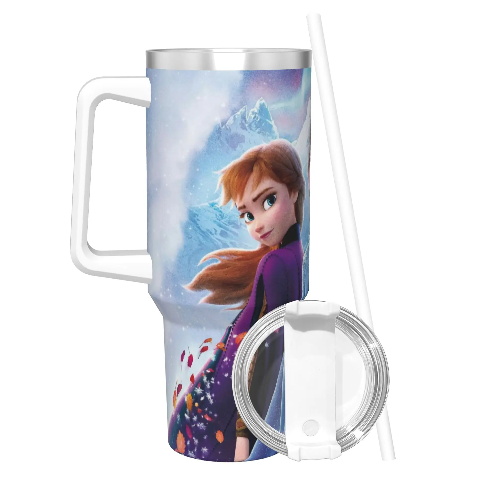 

Stainless Steel Tumbler Frozen Elsa Anna Princess Thermal Cups Insulated Cold Drink Car Mugs Travelist Water Bottle