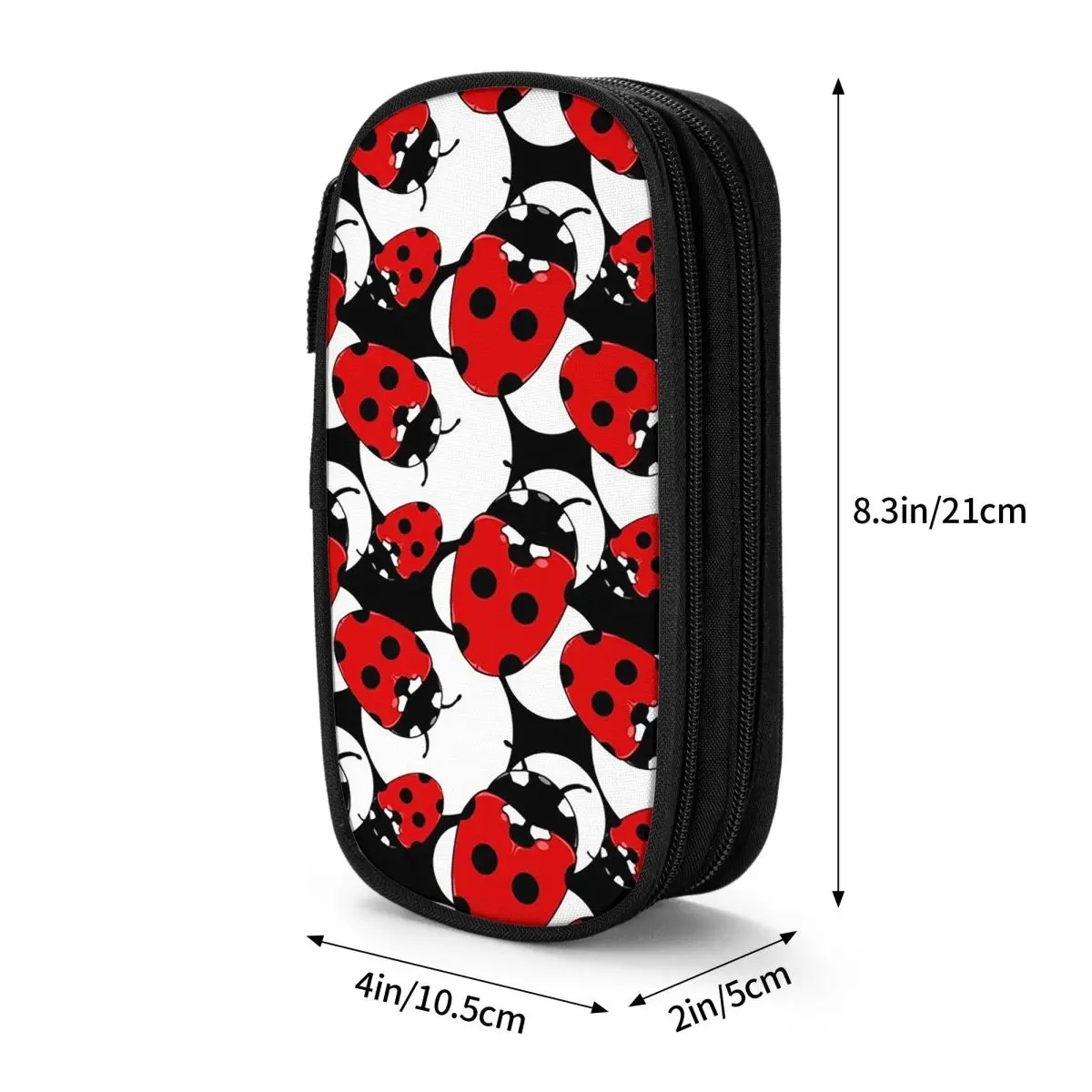 Seven Spot Ladybug Pattern Pencil Case for Studen Gifts Pen Box Pencil Bag Stationery Supplies Pen Holder Bag