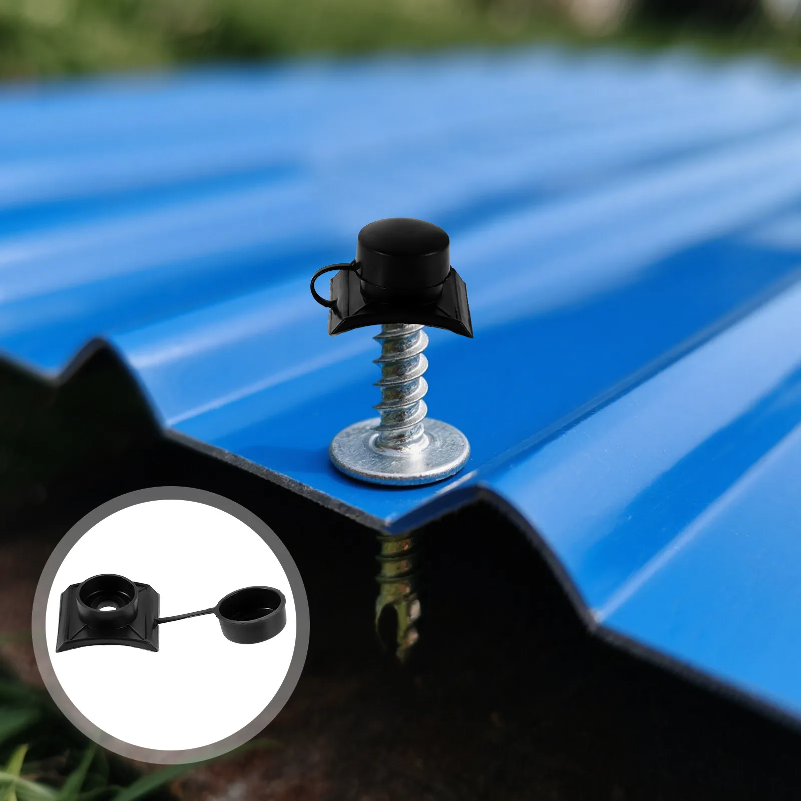 100Pcs Tile Pad Waterproof End Cap Plastic Fixing Cap for Drill Tail Screws Roof Sealing Weather Resistant Quick Install