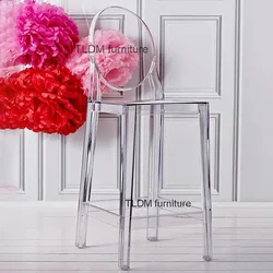 Nordic Transparent Bar Chairs Simple Ghost High Chair Acrylic Creative Bar Stools Outdoor Backrest Front Desk High Chair