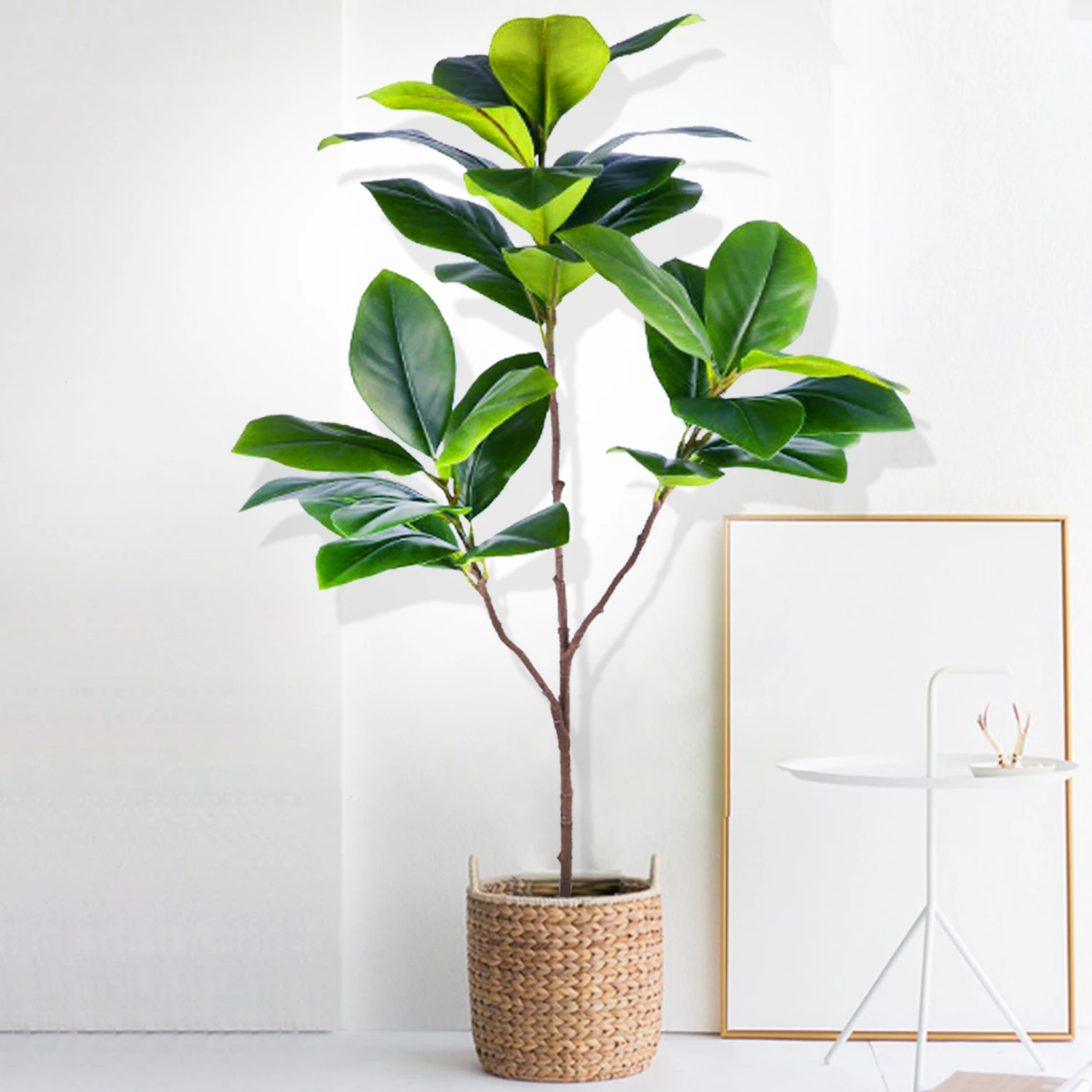 Artificial Fiddle Leaf Fig Fig Magnolia Leaf Lucky Ficus for Patio Garden Indoor Home and Office Decor