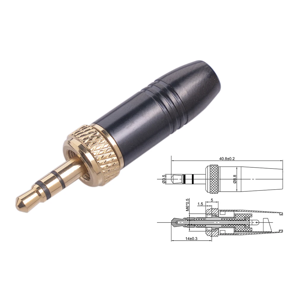 3.5mm wymiana złącza wtyczka Stereo do bezprzewodowego kabel mikrofonowy Adapter Audio wtyczka mikrofonu