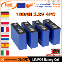 PowMr 100Ah 3.2V Life 4 Lithium Ion Battery With BMS for EV RV Camping Car Boat Ship 12V 48V Solar Home Energy Storage Power