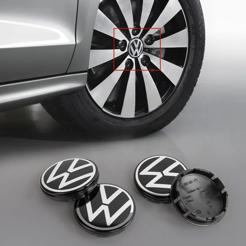 

4pcs 55mm 56mm 65mm 70mm Car Styling Wheel Center Cap Hub Covers Badge Accessories For VW Golf 4 5 6 CC POLO 3B7601171 6N0601171