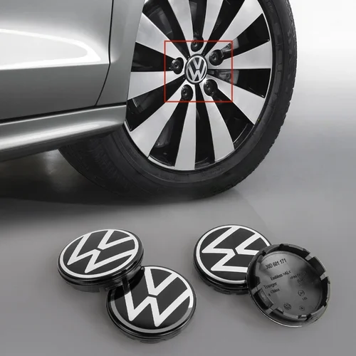 Imagen 1 del producto 4 Uds 55mm 56mm 65mm 70mm estilo de coche tapa central de rueda cubiertas de cubo insignia accesorios para VW Golf 4 5 6 CC POLO 3B7601171 6N0601171