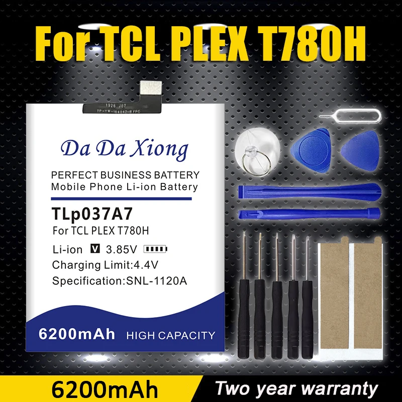 TLp037A7 6200mAh High Quality Battery For Alcatel TCL PLEX T780H , For TCL 10L Plex Mobile Phone Batteries