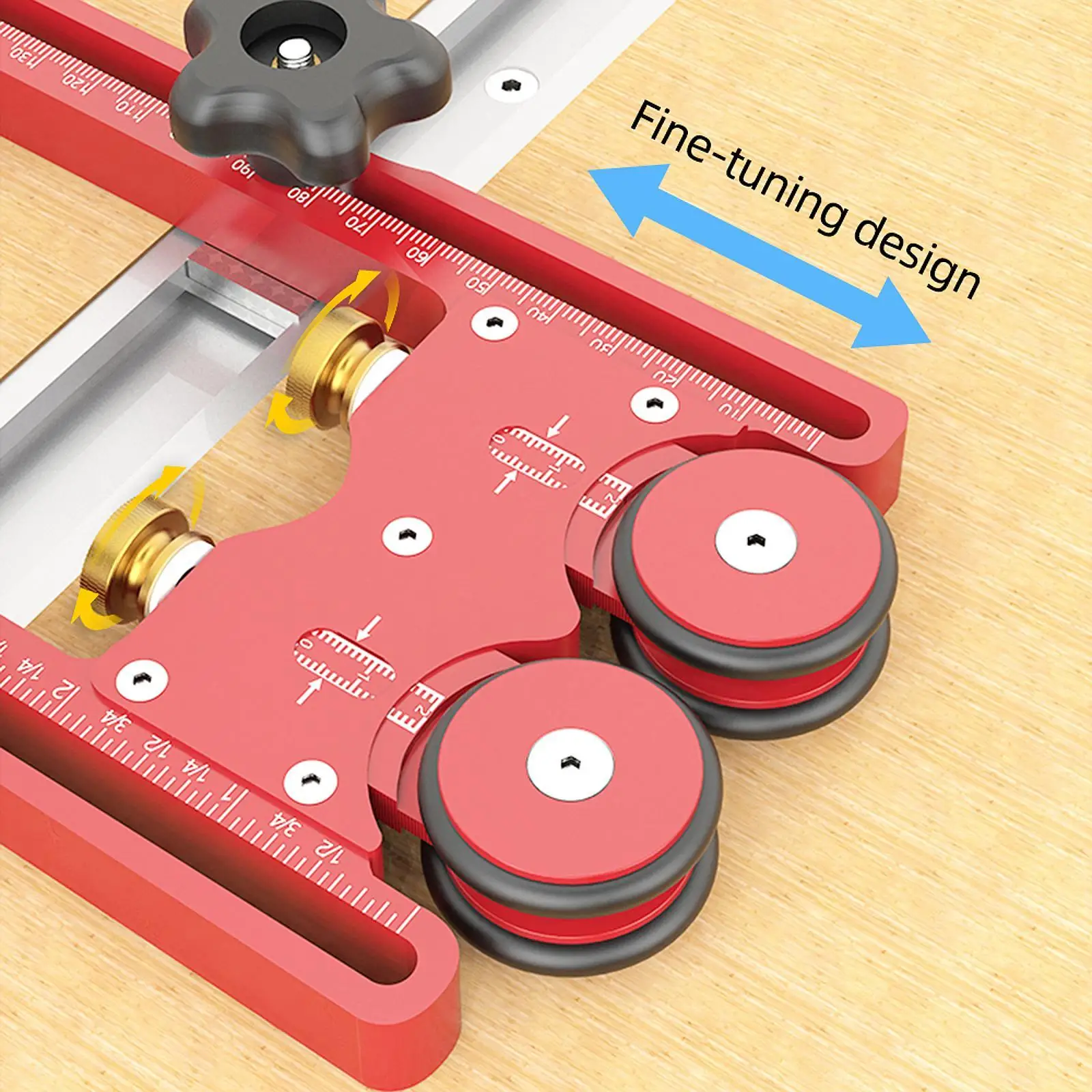 

Double Wheel Bearing Stock Roller Lightweight Single Way Auxiliary Tool Aluminum Alloy for Band Saw Woodworking Router Table
