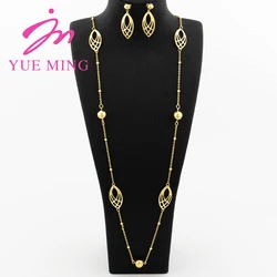 Gold Plated Long Chain for Women Trendy Statement Necklace Personality Collar Geometry Leaf Pendant Waist Chain Jewelry Accessor