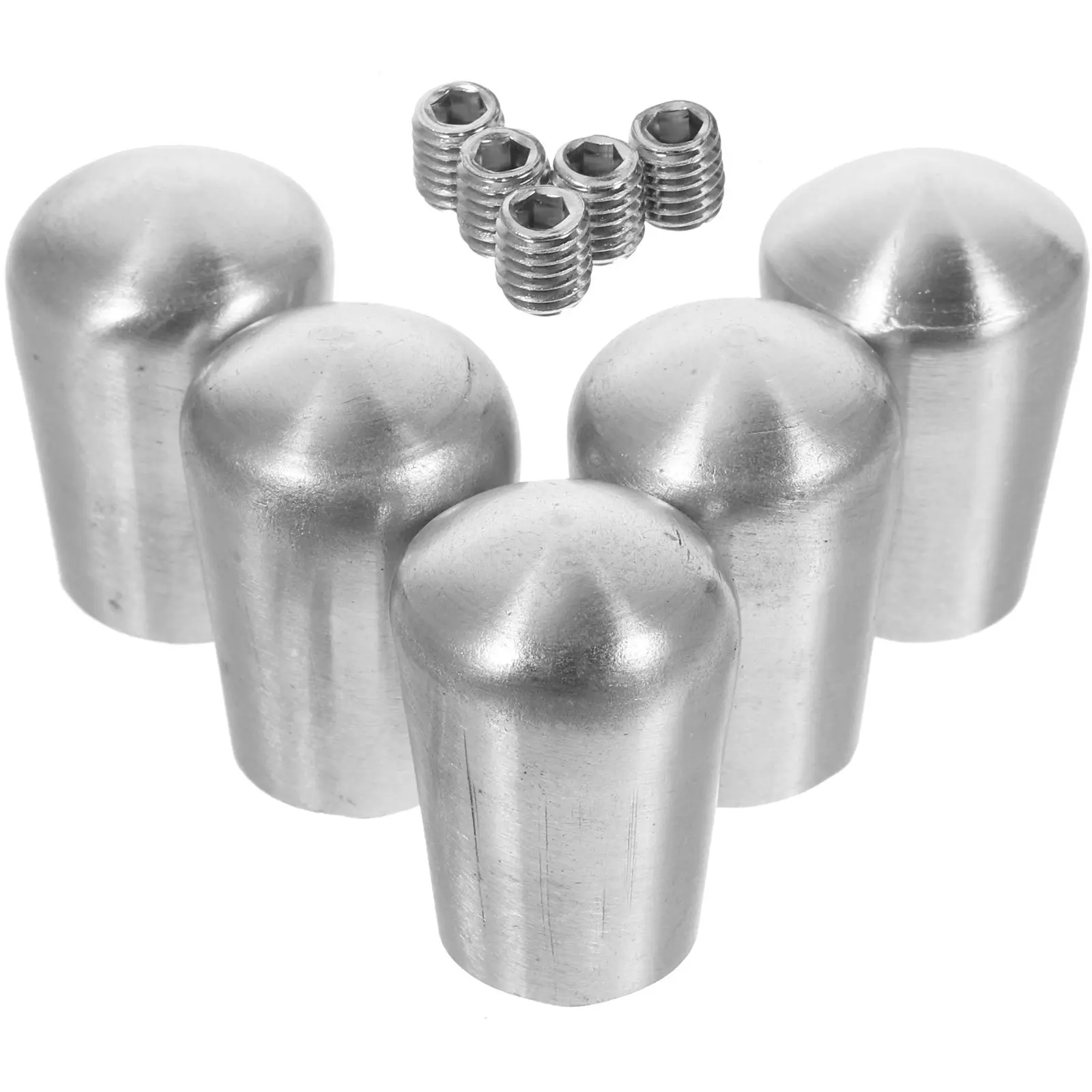 5pcs Handrail End Caps Stainless Steel For Stairs Wood Railings Outdoor Indoor Use Furniture Legs Glide Protection Cover